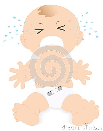 Baby crying Vector Illustration