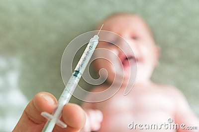 Baby Crying Over Vaccination Stock Photo