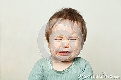 Baby crying, portrait. Small child 6 Stock Photo