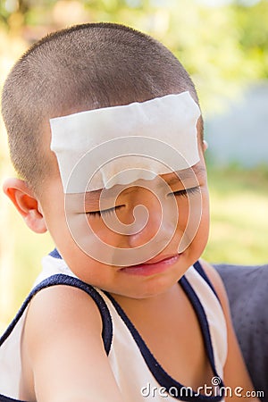 Baby crying because the uncomfortably cold. Stock Photo