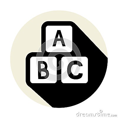 Baby Cubes with letters icon Stock Photo