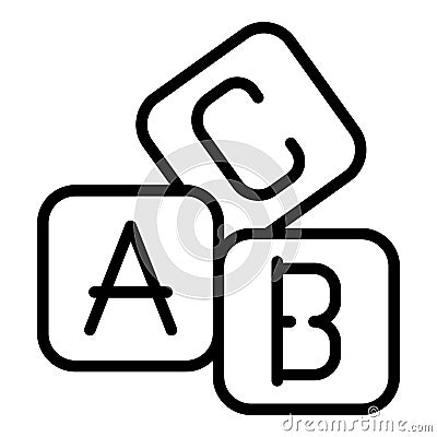 Baby cubes toy icon outline vector. Baby care Stock Photo