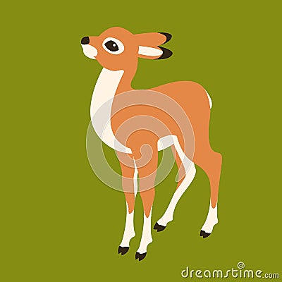 Baby deer vector style Flat Vector Illustration