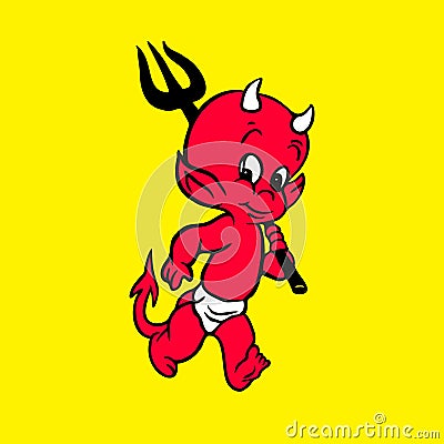 Baby Devil Cartoon Vector Illustration Logo | CartoonDealer.com #271682100