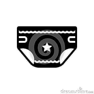 Black solid icon for Baby Diaper, diaper and nappy Stock Photo