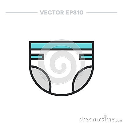 Baby diaper icon. vector illustration Vector Illustration