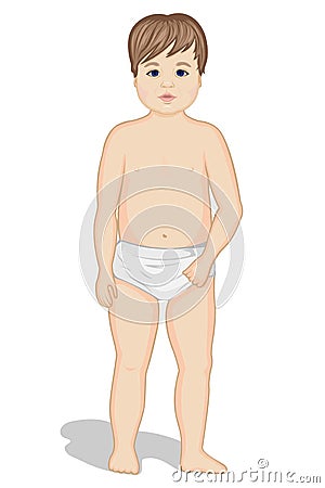 Baby in a diaper Vector Illustration