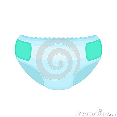 Baby diaper. Vector flat cartoon Vector Illustration