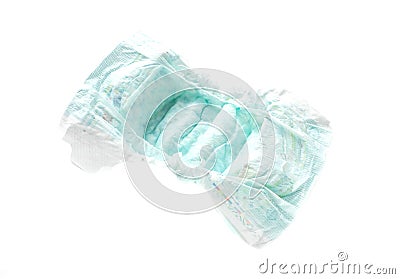 Baby diaper on white background, isolate, diaper Stock Photo