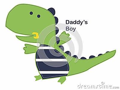 baby Dino print vector art Vector Illustration