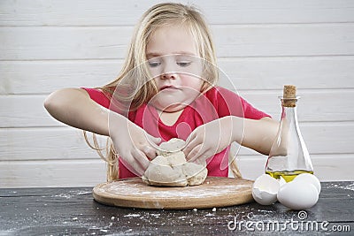 Baby dough. Cook... development of the child. Stock Photo