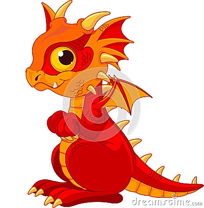 Baby dragon Vector Illustration
