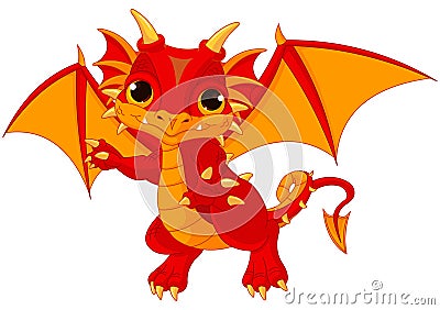 Baby dragon Vector Illustration