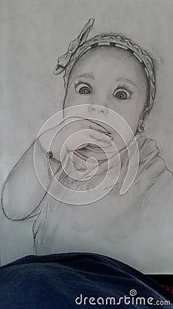 Baby drawing Stock Photo