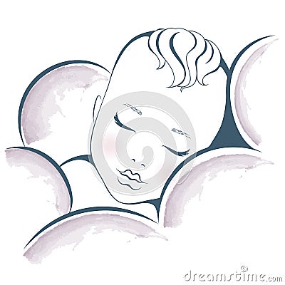 Baby dream. Sweet Sleeping child vector design Vector Illustration