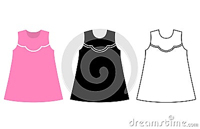 Baby dress icon. Vector flat style illustration. Vector Illustration