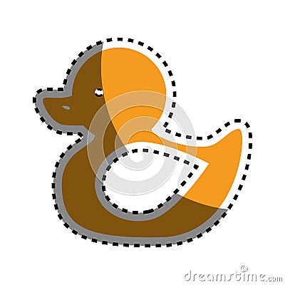 Baby ducky toy isolated icon Vector Illustration