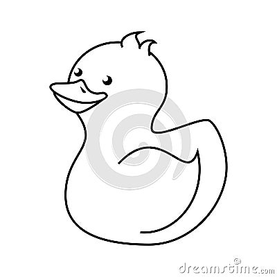 Baby ducky toy isolated icon Vector Illustration