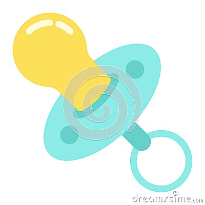 Baby dummy flat icon, baby pacifier and nipple Vector Illustration