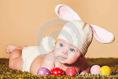 Baby Easter bunny Stock Photo