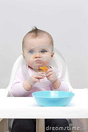 Baby Eating Stock Photo