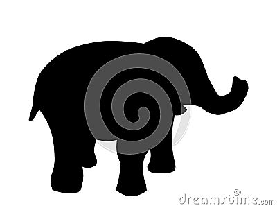 Baby elephant black silhouette Stock Photo