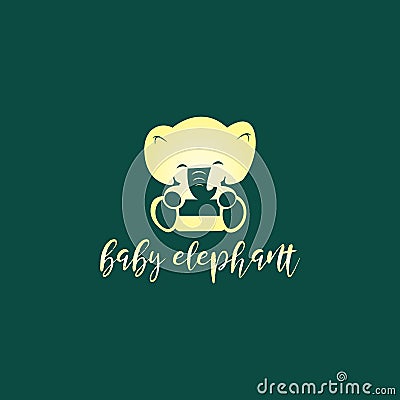Baby elephant vector logo Stock Photo