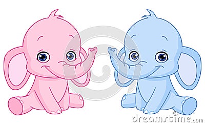 Baby elephants Vector Illustration