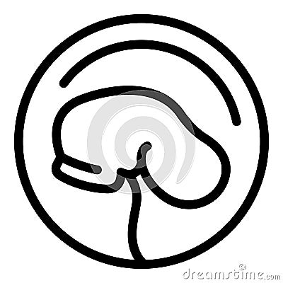 Baby embryo icon, outline style Vector Illustration