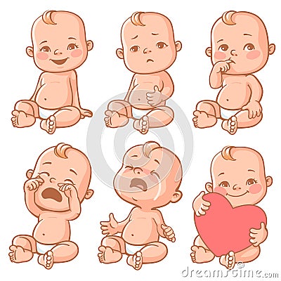 Baby emotions set Vector Illustration