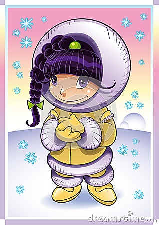 Baby Eskimo Vector Illustration