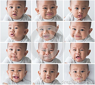 baby expression collage Stock Photo