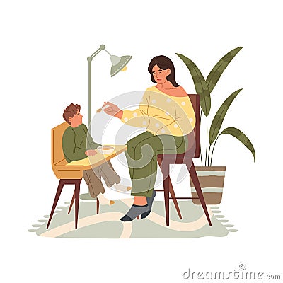 Baby feeding mother vector image. Feed of child. Vector Illustration