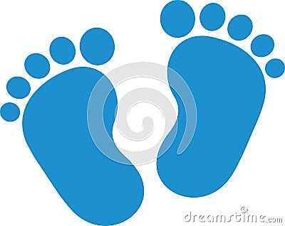 Baby feet boy Vector Illustration