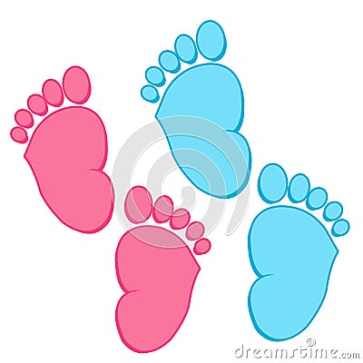 Baby feet collection Stock Photo