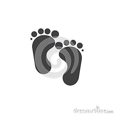 Baby feet icon vector Vector Illustration