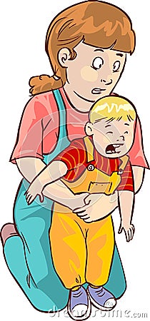 Baby first aid Cartoon Illustration