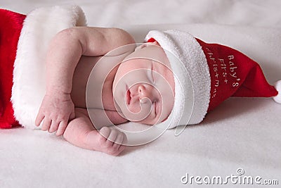 Baby first Christmas Stock Photo