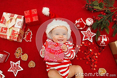 Baby first christmas. Stock Photo