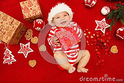 Baby first christmas. Stock Photo