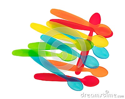 Baby food spoons Stock Photo