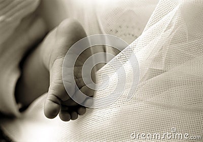 Baby Foot Black and White Stock Photo