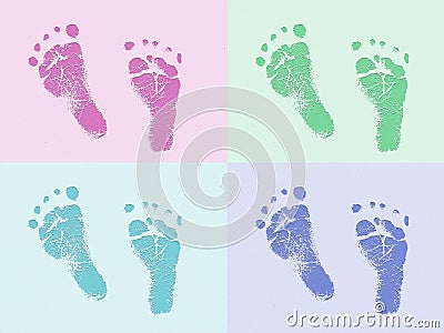 Baby foot prints Stock Photo