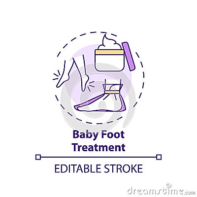 Baby foot treatment concept icon Vector Illustration