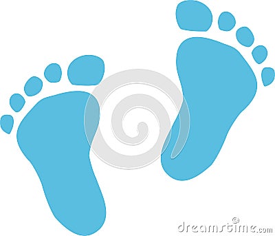 Baby footprint for baby boys Vector Illustration