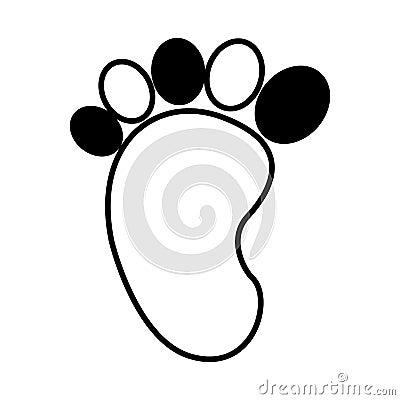 Baby footprint isolated icon Vector Illustration