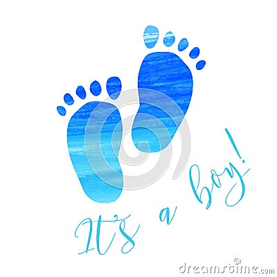 Baby gender reveal footprints Vector Illustration