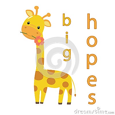 1 baby giraffe Cartoon Illustration