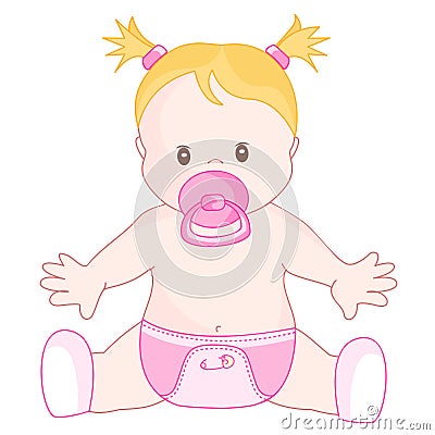 Baby girl Vector Illustration