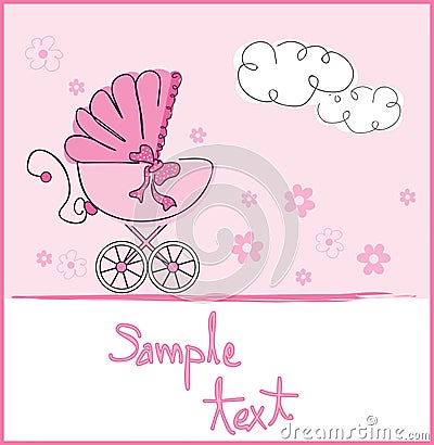 Baby girl arrival Vector Illustration